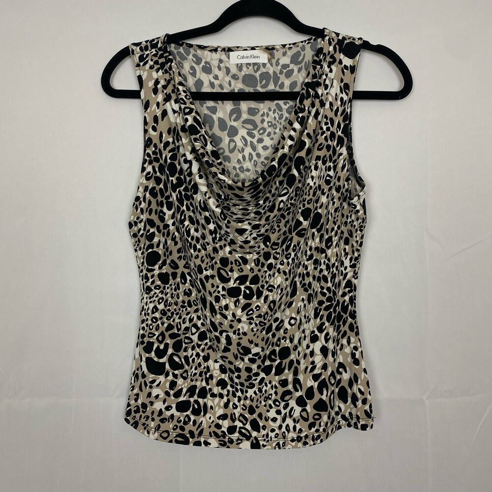 Calvin Klein Women’s Leopard Print Sleeveless Top Size M